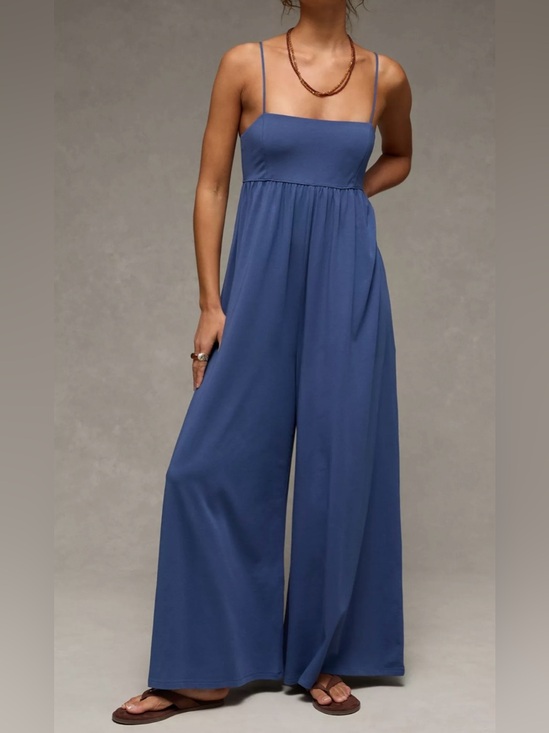 American Eagle Outfitters Pants - AE Jumpsuit Wide Leg Blue XXL